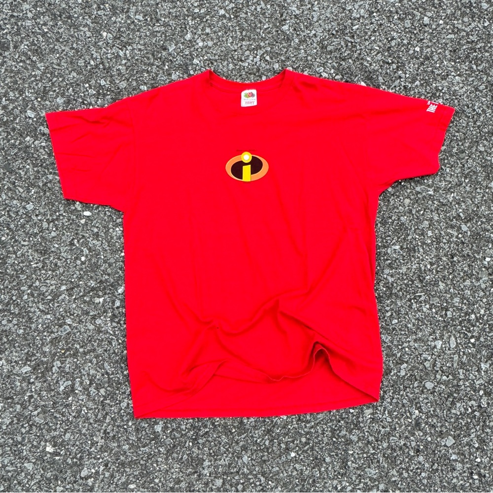 Vintage Incredibles Promo T-Shirt Pixar Disney Tee Rare 2004 Movie Promo